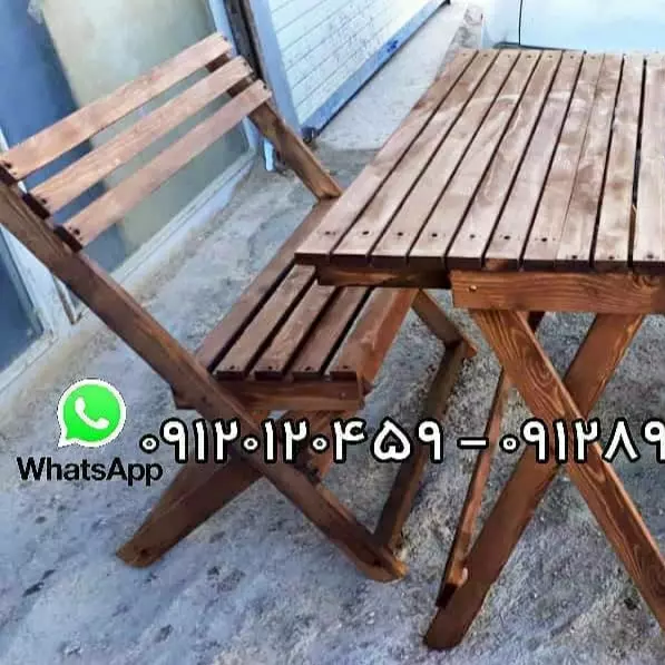 نیمکت و میز چوبی تاشو مسافرتی